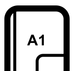 Wydruk wielkoformatowy czarno-biały kreska A1
